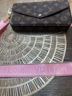 Louis Vuitton Monogram Envelope Clutch with Pink Accents